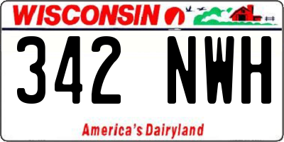 WI license plate 342NWH