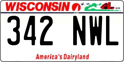 WI license plate 342NWL