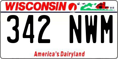 WI license plate 342NWM