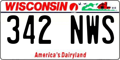 WI license plate 342NWS
