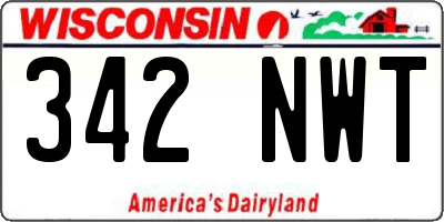 WI license plate 342NWT