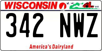 WI license plate 342NWZ