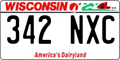 WI license plate 342NXC