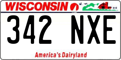 WI license plate 342NXE