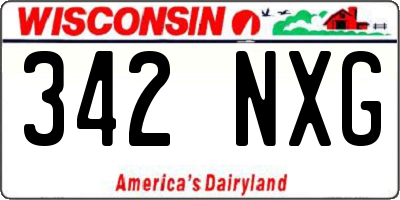 WI license plate 342NXG