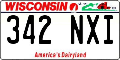 WI license plate 342NXI