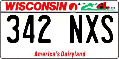 WI license plate 342NXS