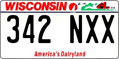 WI license plate 342NXX