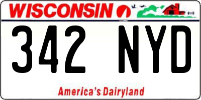 WI license plate 342NYD