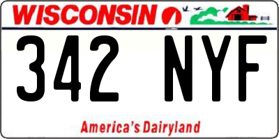 WI license plate 342NYF
