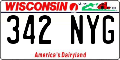 WI license plate 342NYG