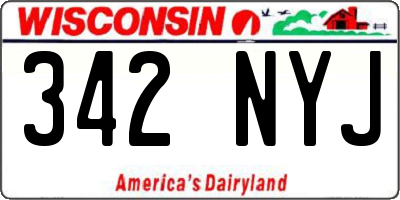 WI license plate 342NYJ