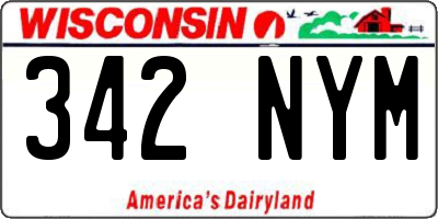 WI license plate 342NYM