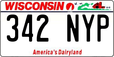 WI license plate 342NYP