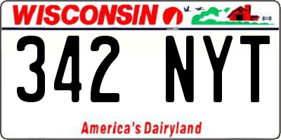 WI license plate 342NYT