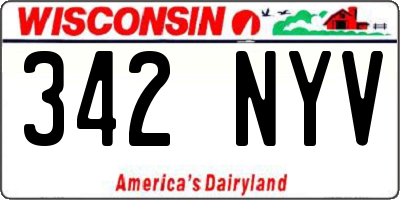 WI license plate 342NYV