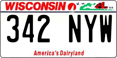 WI license plate 342NYW