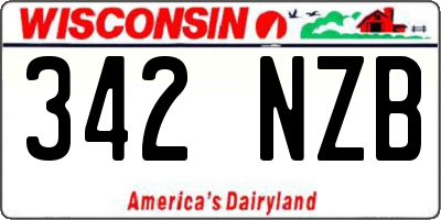 WI license plate 342NZB