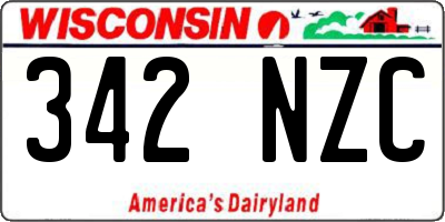 WI license plate 342NZC