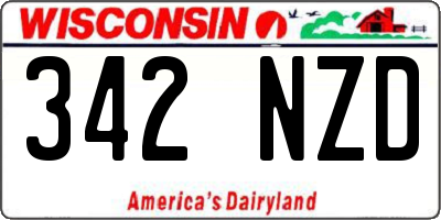 WI license plate 342NZD