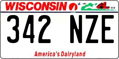 WI license plate 342NZE