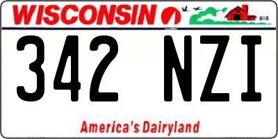WI license plate 342NZI