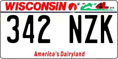 WI license plate 342NZK