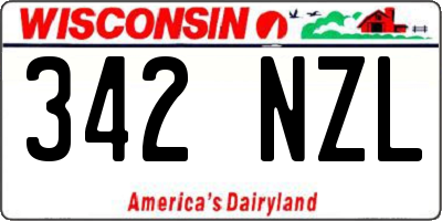 WI license plate 342NZL