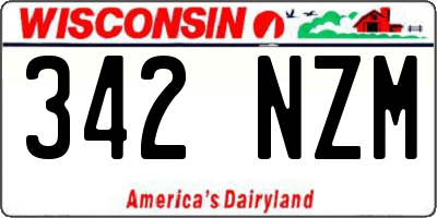 WI license plate 342NZM
