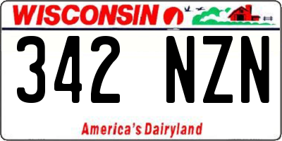 WI license plate 342NZN