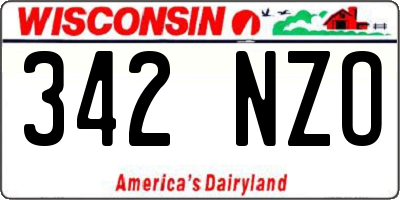 WI license plate 342NZO