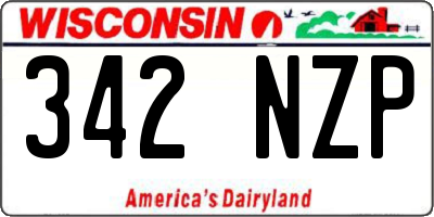 WI license plate 342NZP