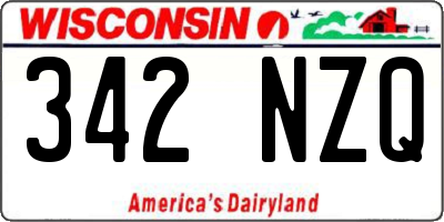 WI license plate 342NZQ