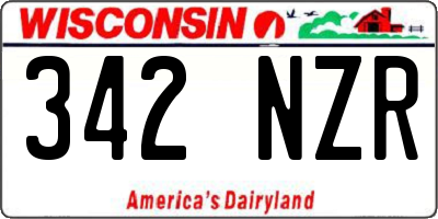 WI license plate 342NZR