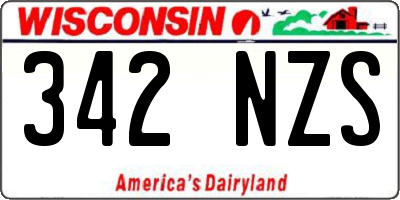 WI license plate 342NZS
