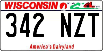 WI license plate 342NZT