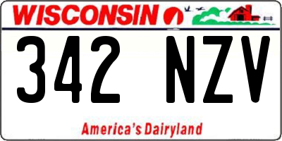 WI license plate 342NZV