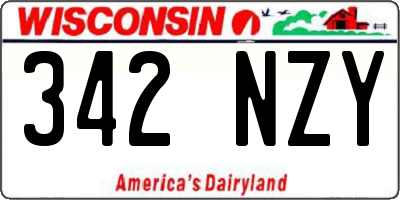 WI license plate 342NZY