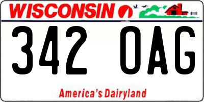 WI license plate 342OAG