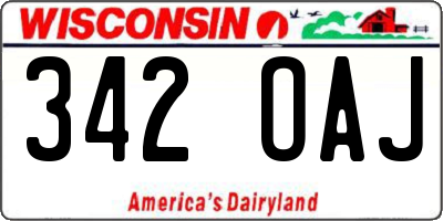 WI license plate 342OAJ