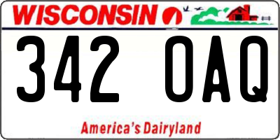 WI license plate 342OAQ