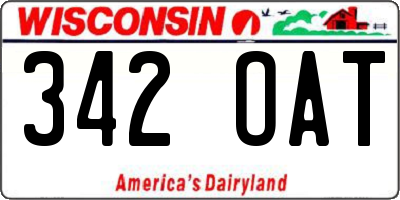 WI license plate 342OAT