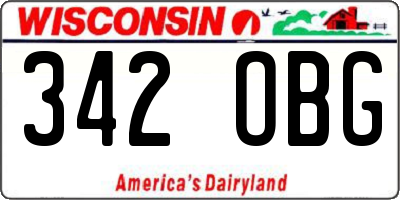 WI license plate 342OBG