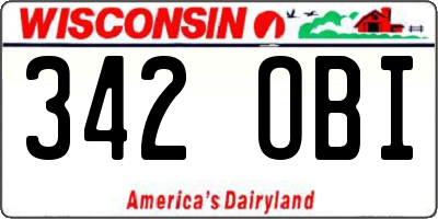 WI license plate 342OBI