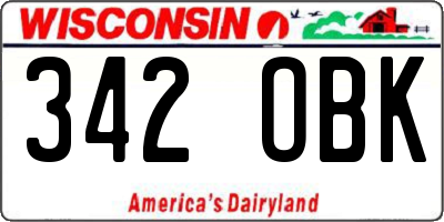 WI license plate 342OBK
