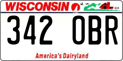 WI license plate 342OBR