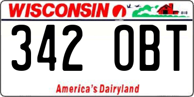 WI license plate 342OBT