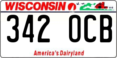 WI license plate 342OCB