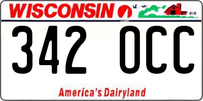WI license plate 342OCC