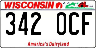WI license plate 342OCF